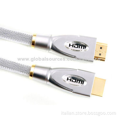 High end HDMI 2.0 cable with metal shell and nylon sleeve, compatible with 3D and Ethernet